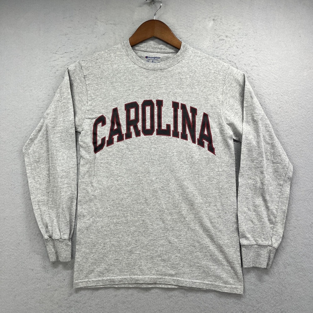 Carolina Gamecocks Long Sleeve Shirt Men Small Gray Graphic Tee Collegiate Sport